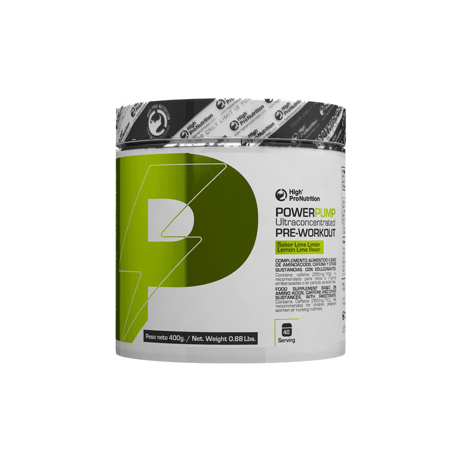 Power Pump Pre Workout Lima Limon High Pro Nutrition 400 g pre entreno con cafeina citrulina beta alanina