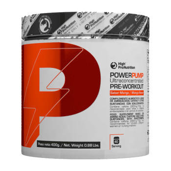 Power Pump Pre Workout Mango High Pro Nutrition 400 g pre entreno con cafeina citrulina beta alanina
