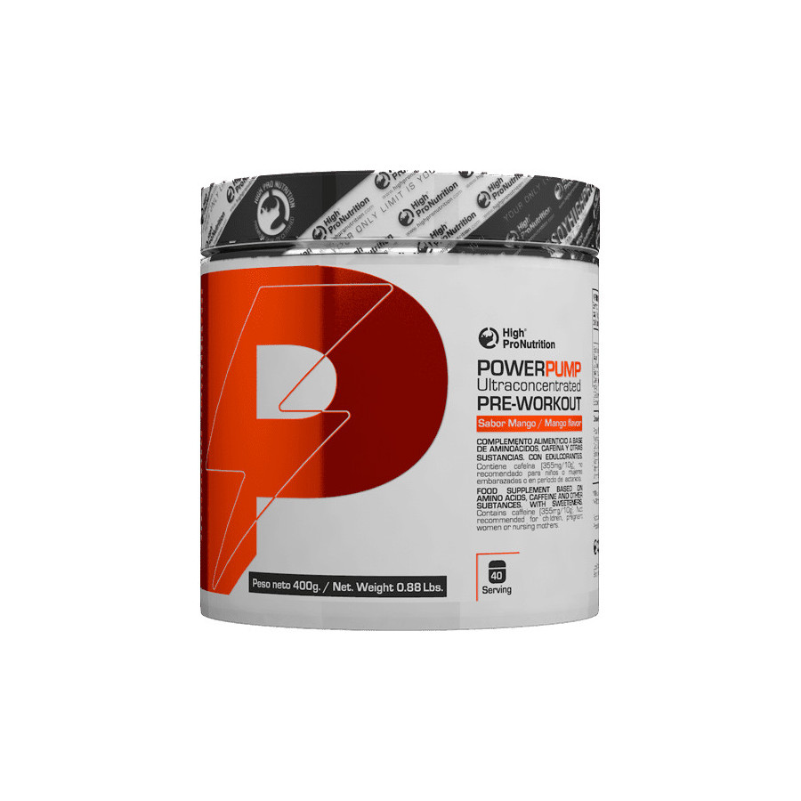 Power Pump Pre Workout Mango High Pro Nutrition 400 g pre entreno con cafeina citrulina beta alanina