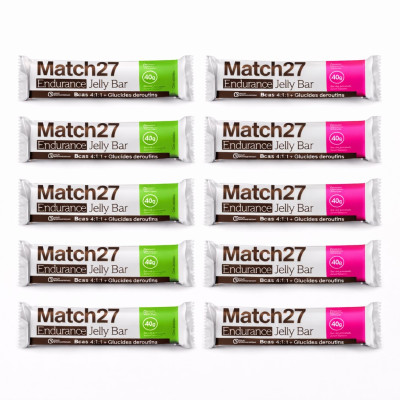 pack 12 match27 endurance jelly bar sin cafeina high pro nutrition nutricion deportiva ciclismo