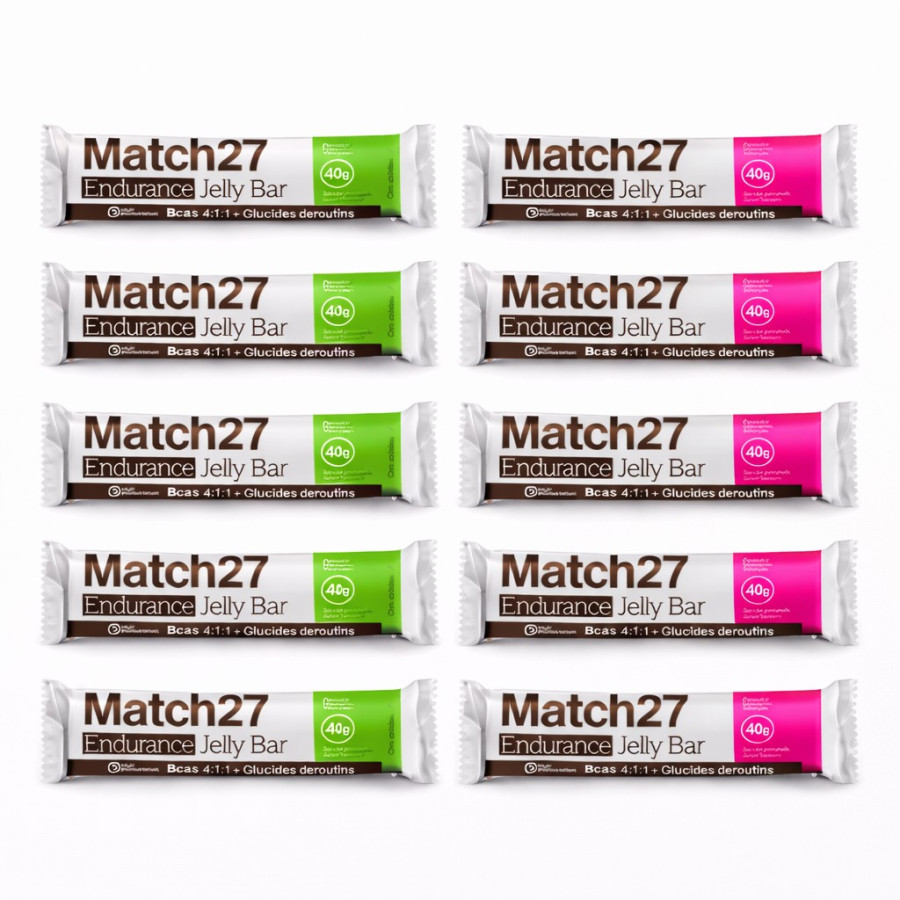 pack 12 match27 endurance jelly bar sin cafeina high pro nutrition nutricion deportiva ciclismo