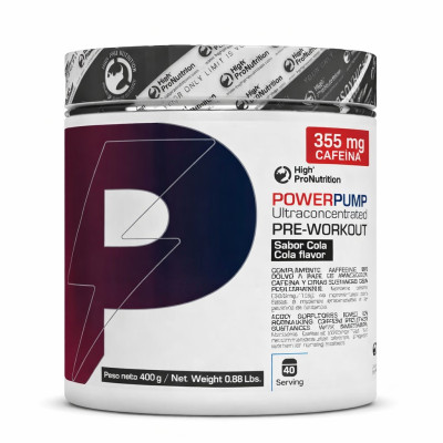 Power Pump Pre Workout Cola High Pro Nutrition 400 g pre entreno con cafeina citrulina beta alanina