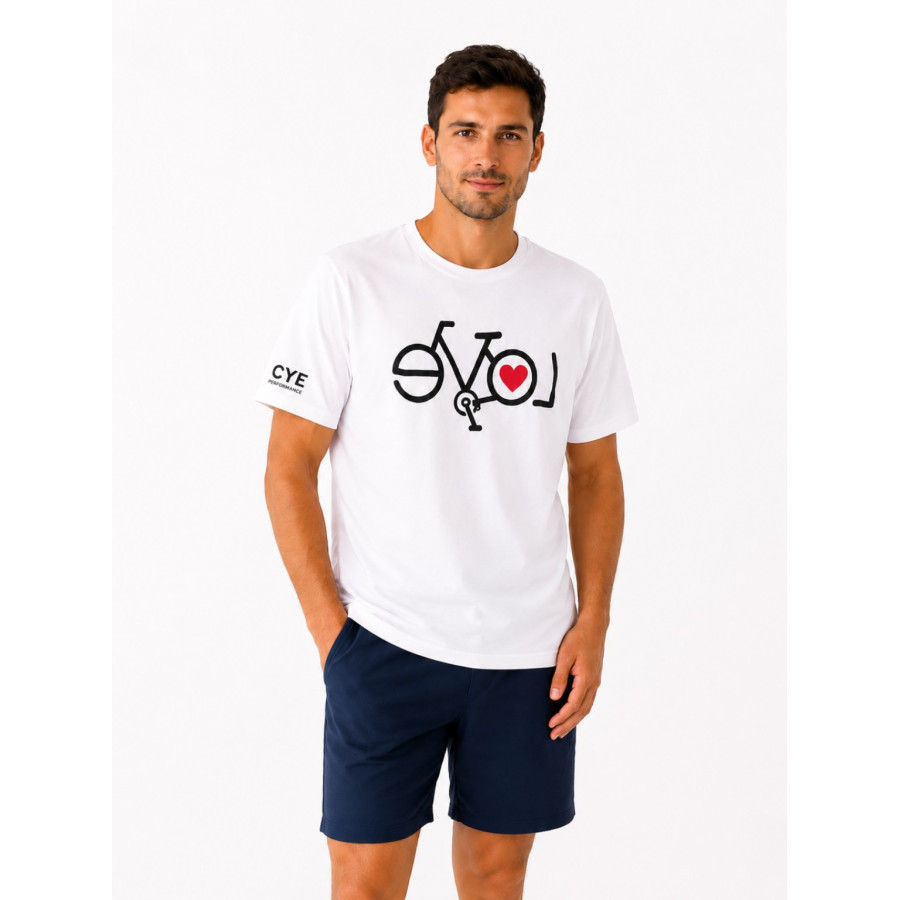 Camiseta ciclista casual CyE Performance Love en color blanco