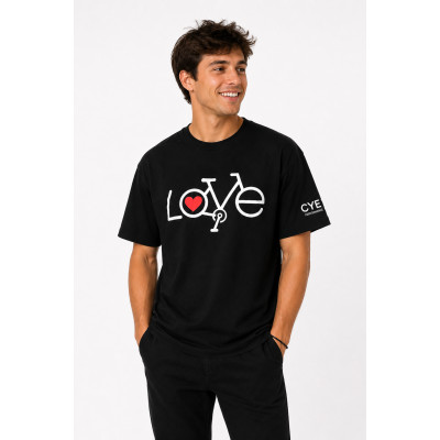 Camiseta ciclista casual CyE Performance Love en color negro