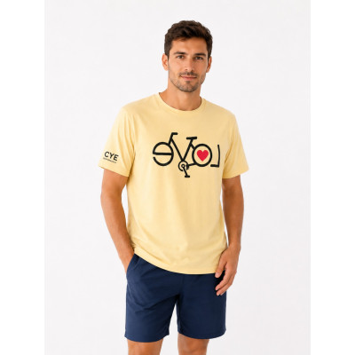 Camiseta ciclista casual CyE Performance Love en color amarillo